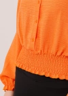 Bel Ve Bilek Lastikli Turuncu Bluz