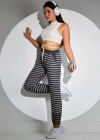 Beli astikli Çizgili Eşofman Alt  Siyah