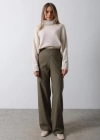 Beli Yarım Lastikli Palazzo Pantolon  Haki