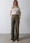 Beli Yarım Lastikli Palazzo Pantolon  Haki