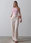 Beli Yarım Lastikli Palazzo Pantolon  Pudra