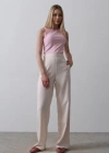 Beli Yarım Lastikli Palazzo Pantolon  Pudra