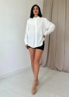 Beyaz Pilise Detaylı Jesica Gömlek