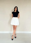 Beyaz Poplin Balon Etek