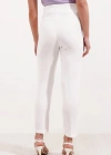 Beyaz Yüksek Bel Kumaş Pantolon 6650