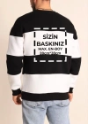Bisiklet Yaka Parçalı Özel Üretim weatshirt iyah