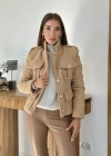 Camel Cepli Yumoş Ceket