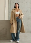 Camel Uzun Kemerli Trençkot