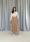 Camel Uzun Pileli Etek