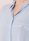 Cep Detay Çizgili Oversize avi Gömlek