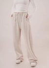 Cepli Bağlama Detaylı Keten Ekru Pantolon