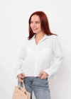 Cepli Uzun Kol Gömlek  Beyaz