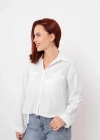 Cepli Uzun Kol Gömlek  Beyaz