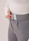 Cırt Kapama Detaylı Gri Pantolon