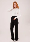 Cırt Kapama Detaylı iyah Pantolon