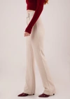 Cırt Kapama Detaylı Krem Pantolon