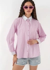 Çizgili Gömlek 20288  Pembe