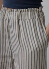 Çizgili Pamuklu astikli Pantolon  Bejacivert