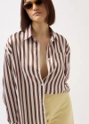Çizgili Saten Gömlek