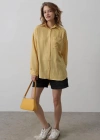 Çizgili Tek Cep Gömlek  Sarı