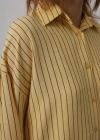 Çizgili Tek Cep Gömlek  Sarı