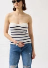Çizgili traplez Dokulu Bluz