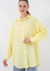 Çizgili Uzun Gömlek Tunik 5963  Sarı
