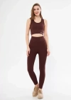 Crop Tayt İkili por Takımı  Bordo