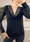Dantel Detay Janes Sandy Kumaş Bluz