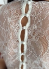Dantel Detaylı Derin Dekolte Body Şık Kolsuz Yazlık Bodysuit  Beyaz