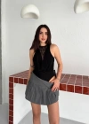 Dantel Detaylı Derin Dekolte Body Şık Kolsuz Yazlık Bodysuit  iyah