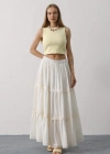 Dantel Detaylı Etek  Beyaz