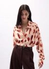 Desenli Crop Gömlek