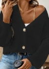 Düğme Detay Triko Bluz