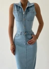 eldia Jean ıfır Kollu Elbise