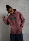 Erkek Baskılı Kapüşonlu Ve Kordon İpli weat  Gül Kurusu