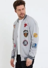 Erkek Baskılı Kolej Ceket  Gri