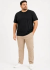Erkek Battal Big Size Basic Tişört Bisiklet Yaka Rahat Kalıp TShirt  Siyah