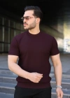 Erkek Bisiklet Yaka Petek Dokulu Kısa Kollu Triko Tişört