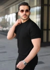 Erkek Bisiklet Yaka Petek Dokulu Kısa Kollu Triko Tişört