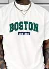Erkek Boston Baskılı Süprem Tshirt