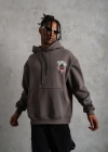 Erkek CHOO BOY Baskılı Kapüşonlu weat  Gri