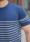 Erkek çizgi Desenli Bisiklet Yaka Kısa Kollu Tsihrt