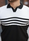 Erkek çizgi Desenli Yakalı Kısa Kollu Tshirt