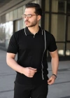 Erkek Çizgi Detaylı Yakalı Triko Tişört