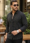 Erkek Çizgili Keten Gömlek