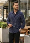 Erkek Çizgili Keten Gömlek