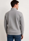 Erkek Dik Yaka weatshirt Dik Yaka Yarım Fermuarlı 3 İplik Şardonlu Pamuk Kumaş  Gri