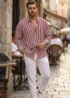 Erkek Dikey Çizgili Yarım Oversize Gömlek