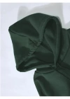 Erkek Düz Kapüşonlu Sweat  Koyu Yeşil